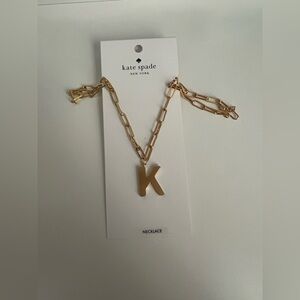 NWT Gold Kate Spade Gold 'K' Necklace